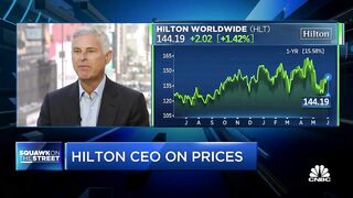 Hilton CEO Chris Nassetta says hotel chain not seeing any signs of travel slowdown