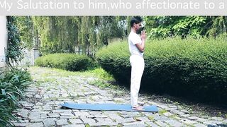 Hatha Yoga Sun Salutation full body stretch with Mantras & meaning