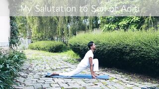 Hatha Yoga Sun Salutation full body stretch with Mantras & meaning