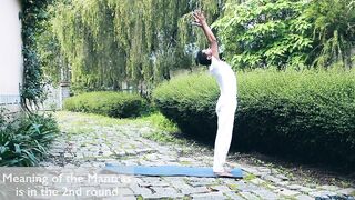 Hatha Yoga Sun Salutation full body stretch with Mantras & meaning