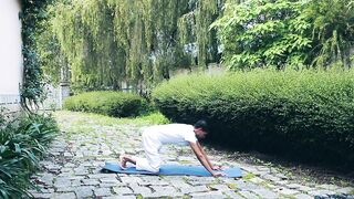 Hatha Yoga Sun Salutation full body stretch with Mantras & meaning