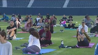 'Yoga on the 50' takes over Soldier Field