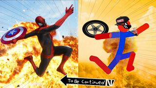 Stickman Dismounting Funny Moments #16 | Spider Man Fails | Viral Stick