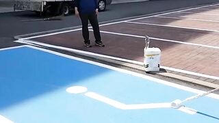 Painting a handicap sign free hand