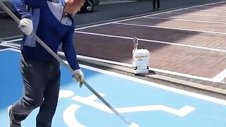 Painting a handicap sign free hand