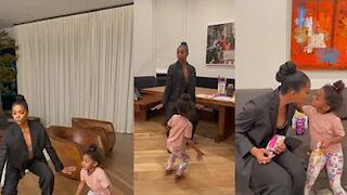 Gabrielle Union and her daugther Kaavia James Union Wade do the Beyonce Drop Challenge❤️????????