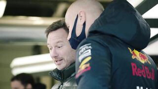 Max Verstappen drives the Oracle Red Bull Racing RB18 for the first time