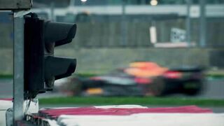 Max Verstappen drives the Oracle Red Bull Racing RB18 for the first time