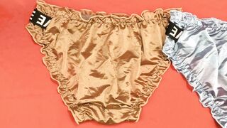 Collection 2 Colors Satin Panties, Shiny Panty Bikini Sexy Size F | กางเกงในเซ็กซี่ #238