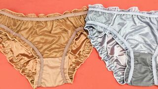 Collection 2 Colors Satin Panties, Shiny Panty Bikini Sexy Size F | กางเกงในเซ็กซี่ #238