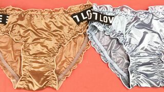 Collection 2 Colors Satin Panties, Shiny Panty Bikini Sexy Size F | กางเกงในเซ็กซี่ #238