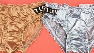 Collection 2 Colors Satin Panties, Shiny Panty Bikini Sexy Size F | กางเกงในเซ็กซี่ #238