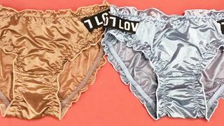 Collection 2 Colors Satin Panties, Shiny Panty Bikini Sexy Size F | กางเกงในเซ็กซี่ #238