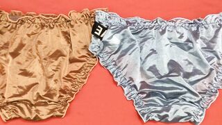 Collection 2 Colors Satin Panties, Shiny Panty Bikini Sexy Size F | กางเกงในเซ็กซี่ #238