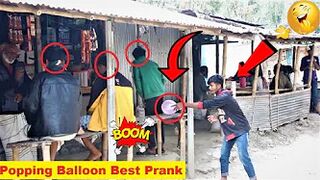 Popping Balloon Prank In Public Seat //Best Funny Reaction Balloons Prank 2022(part-20)by Prank Pot.