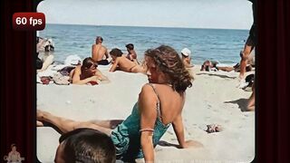A Day at the Beach 1928 - Odessa Ukraine in 1920s [4K 60fps]
