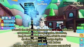 Lightning Hammer VS Omega Scythe! Which one is more worth it? - Roblox Mining Simulator 2