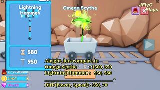 Lightning Hammer VS Omega Scythe! Which one is more worth it? - Roblox Mining Simulator 2