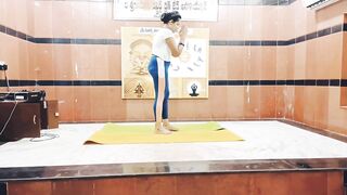 my first yoga stage performance in yoga anniversary programme ????????????