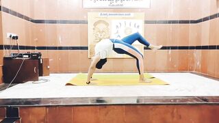 my first yoga stage performance in yoga anniversary programme ????????????