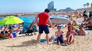 Barcelona beach walk/ beach Somorrostro ????️????????Spain best beaches