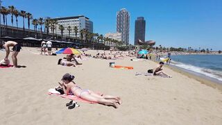 ???????? BARCELONA (SPAIN) ????️ Best Beach Walk Tour 4K