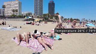 ???????? BARCELONA (SPAIN) ????️ Best Beach Walk Tour 4K