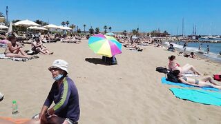 ???????? BARCELONA (SPAIN) ????️ Best Beach Walk Tour 4K