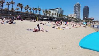 ???????? BARCELONA (SPAIN) ????️ Best Beach Walk Tour 4K