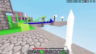 god bridging in 3rd person in (roblox bedwars)