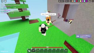 god bridging in 3rd person in (roblox bedwars)