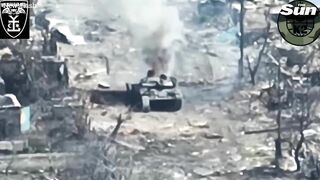 Ukrainian troops blow up Russian tanks one-by-one in Donbas