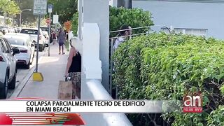 Colapsa parcialmente techo de edificio en Miami Beach