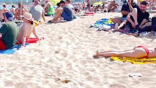 Barcelona beach walk/ beach Barceloneta????what a hot beach day????️