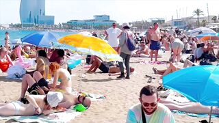 Barcelona beach walk/ beach Barceloneta????what a hot beach day????️