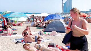 Barcelona beach walk/ beach Barceloneta????what a hot beach day????️