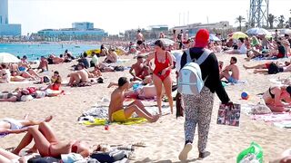 Barcelona beach walk/ beach Barceloneta????what a hot beach day????️