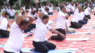 Southern Railway carries out Yoga session ahead of International Yoga Day in Chennai