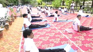 Southern Railway carries out Yoga session ahead of International Yoga Day in Chennai