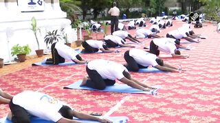 Southern Railway carries out Yoga session ahead of International Yoga Day in Chennai