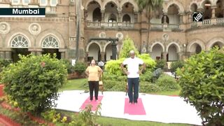 Central Railway holds Yoga session ahead of International Yoga Day in Mumbai