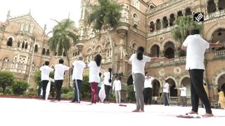 Central Railway holds Yoga session ahead of International Yoga Day in Mumbai