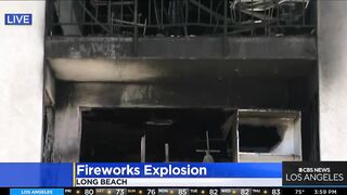 Fireworks explosion injures 4 firefighters in Long Beach