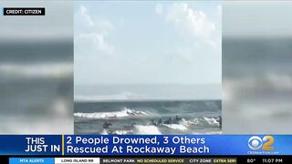 2 dead, 3 others rescued in waters off Rockaway Beach