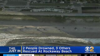 2 dead, 3 others rescued in waters off Rockaway Beach