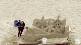 SkyEye Video: Hampton Beach Sand Sculpting Competition preparations underway