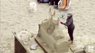 SkyEye Video: Hampton Beach Sand Sculpting Competition preparations underway