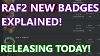 Raf2 NEW BADGES! RELEASING TODAY (roblox raise a floppa 2 game)