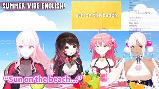 Miko and Roboco learn "Sun on the beach" from Calli [Hololive/Eng sub]