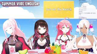 Miko and Roboco learn "Sun on the beach" from Calli [Hololive/Eng sub]